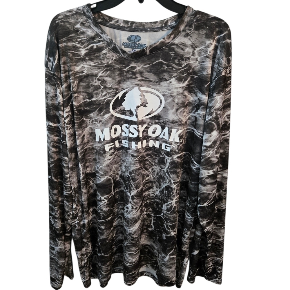 Mossy Oak Men's‎ Long Sleeve Fishing Shirt Water Camo, 2XL